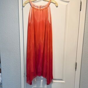 Apt. 9 Women's High Low Skirt in Vibrant Orange and Red